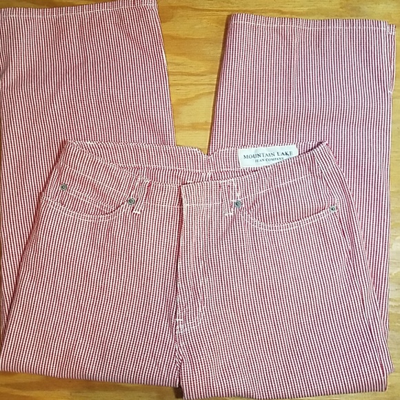 Vintage red and white striped wide leg Capri jeans - Picture 4 of 8